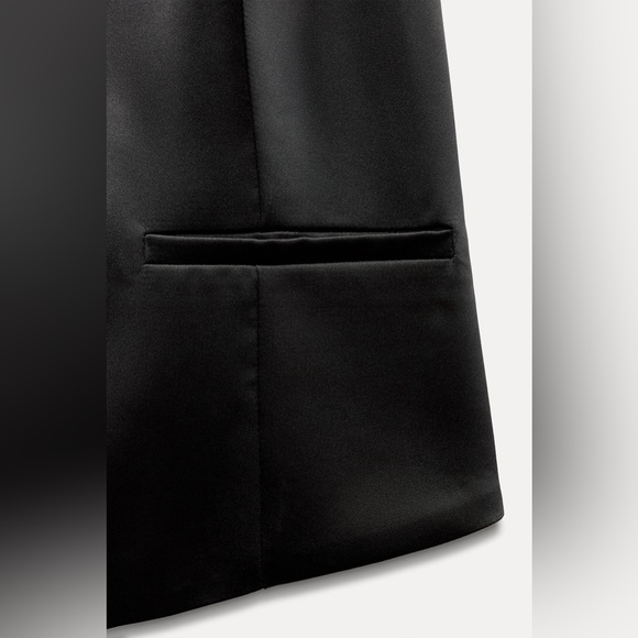 Zara Black Satin Backless Halter Top - Picture 8 of 12